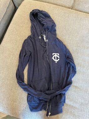 Victoria's Secret PINK Navy Zip Hoodie with Minnesota Twins logo